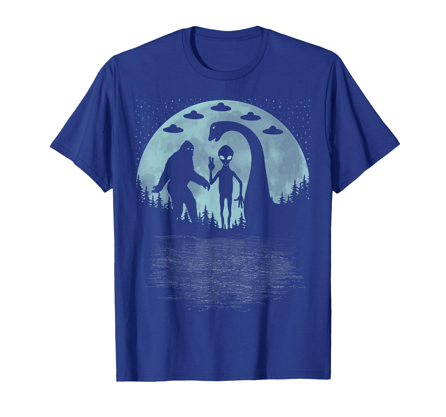 Bigfoot Loch Ness Monster Sasquatch Ufo Nessie And Aliens T-Shirt