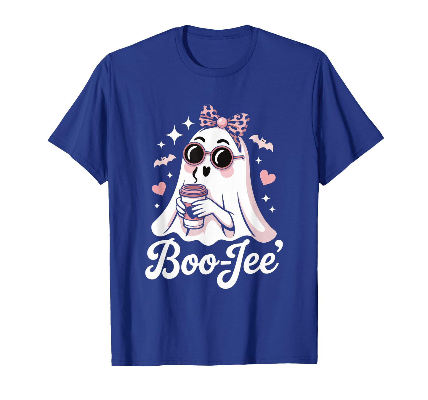 Coquette Leopard Ghost Coffee Boo-JEE Halloween Boujee Ghost T-Shirt