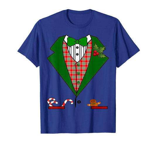 Tuxedo For Men & Boys Christmas Red And Green Tux T-Shirt