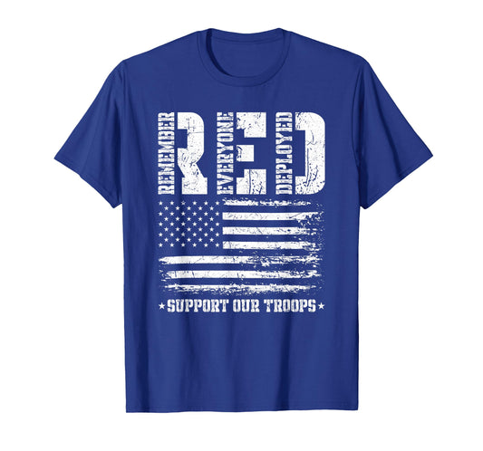 RED Support Our Troops Remember Everyone Deployed RED T-Shirt