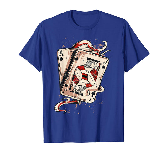 Poker Hand Ace and Jack Playing Cards Blackjack T-Shirt