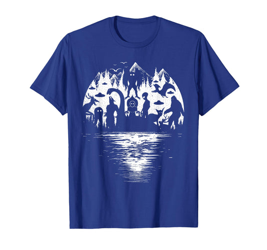 Bigfoot Loch Ness Mothman and Cryptid Monsters Cryptozoology T-Shirt