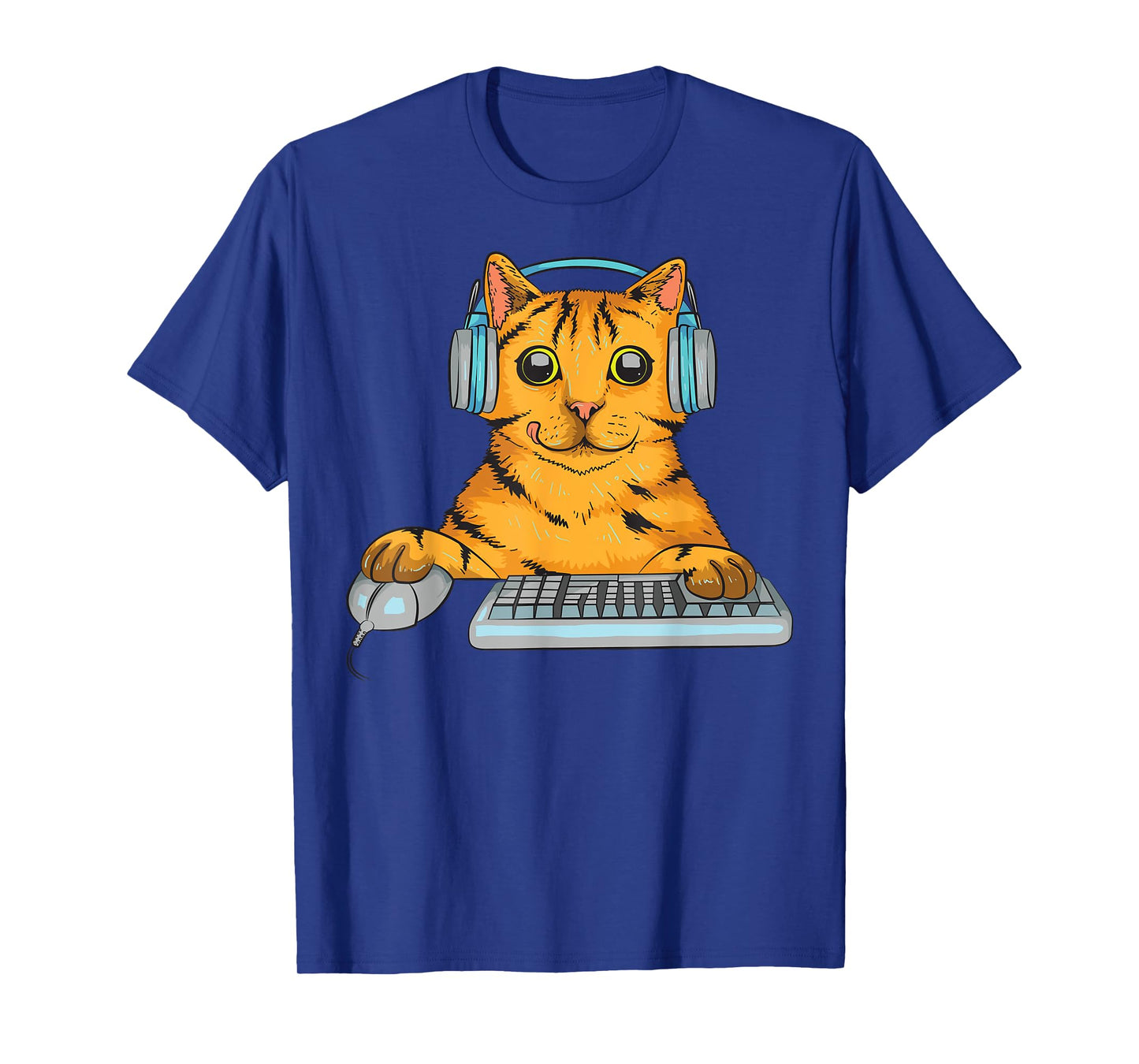 Cute Cat Gamer Gift | Funny Kitten Computer Game Playing T-Shirt