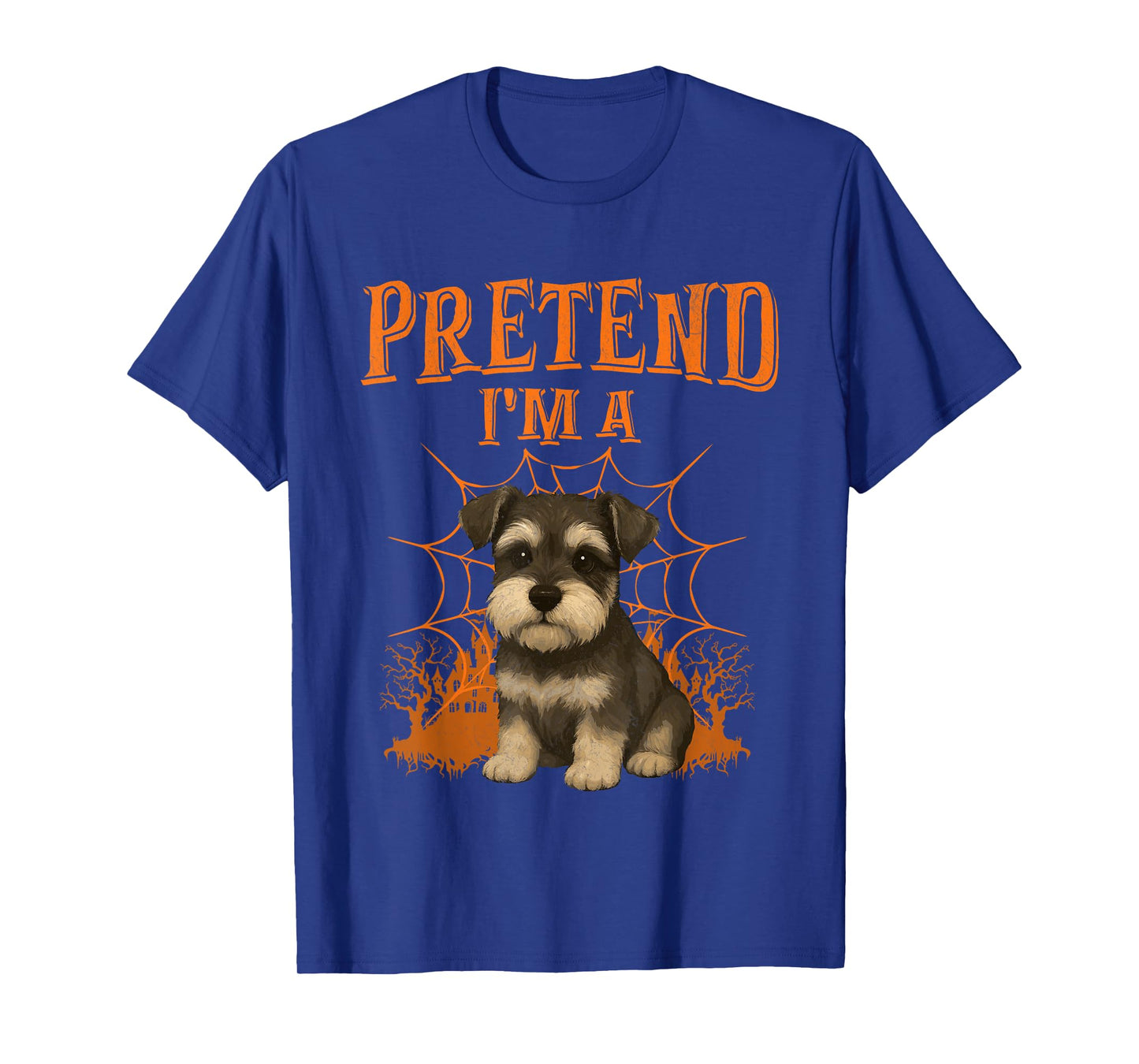 Pretend I’m A Schnauzer Halloween Dog Lover Spooky Spiderweb T-Shirt