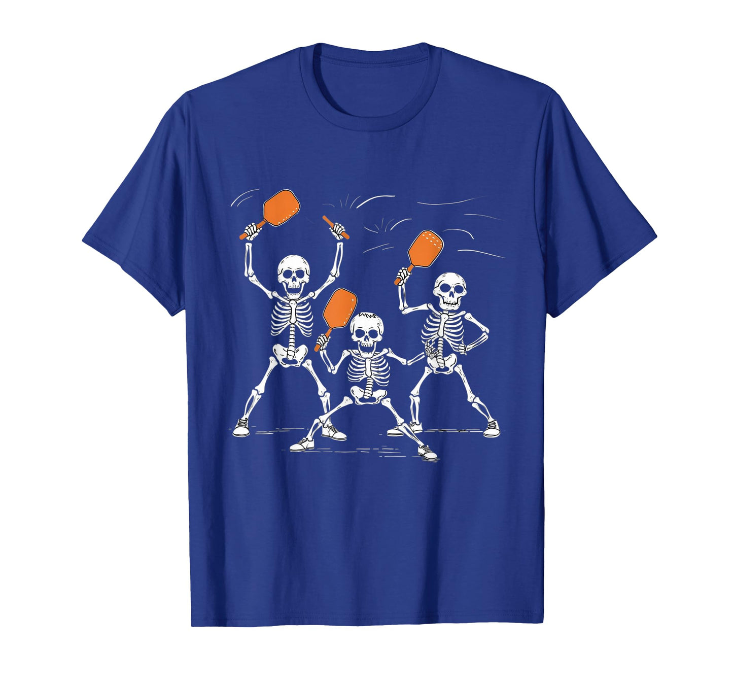 Funny Skeletons Playing Pickleball Halloween T-Shirt