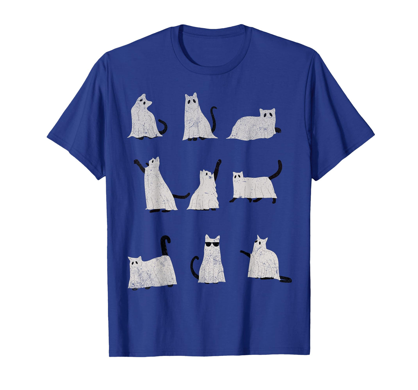 Scary Boo Cute Ghost Cat Kitty Vintage Halloween Costume T-Shirt for Men Women Kids