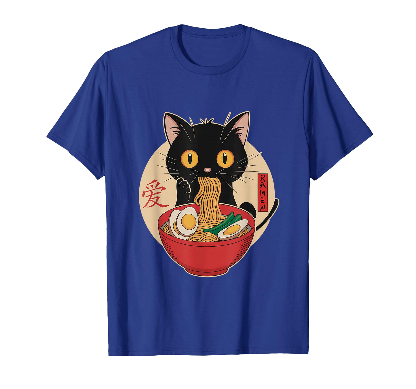 Cat Eating Ramen Noodles Funny Kawaii Japanese Anime cat T-Shirt