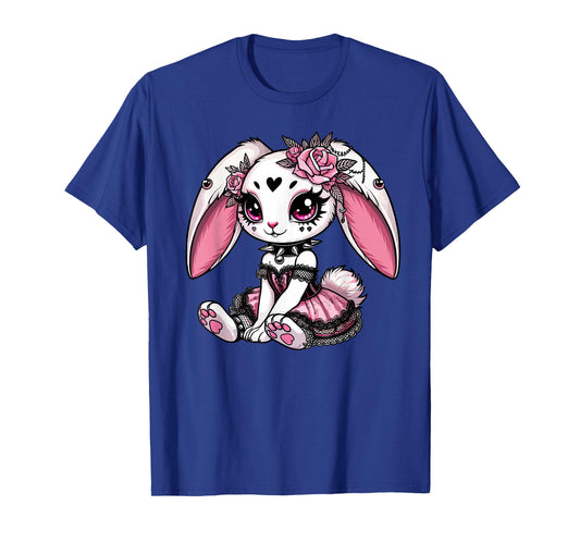 Gothic Bunny with Lace Corset and Roses T-Shirt