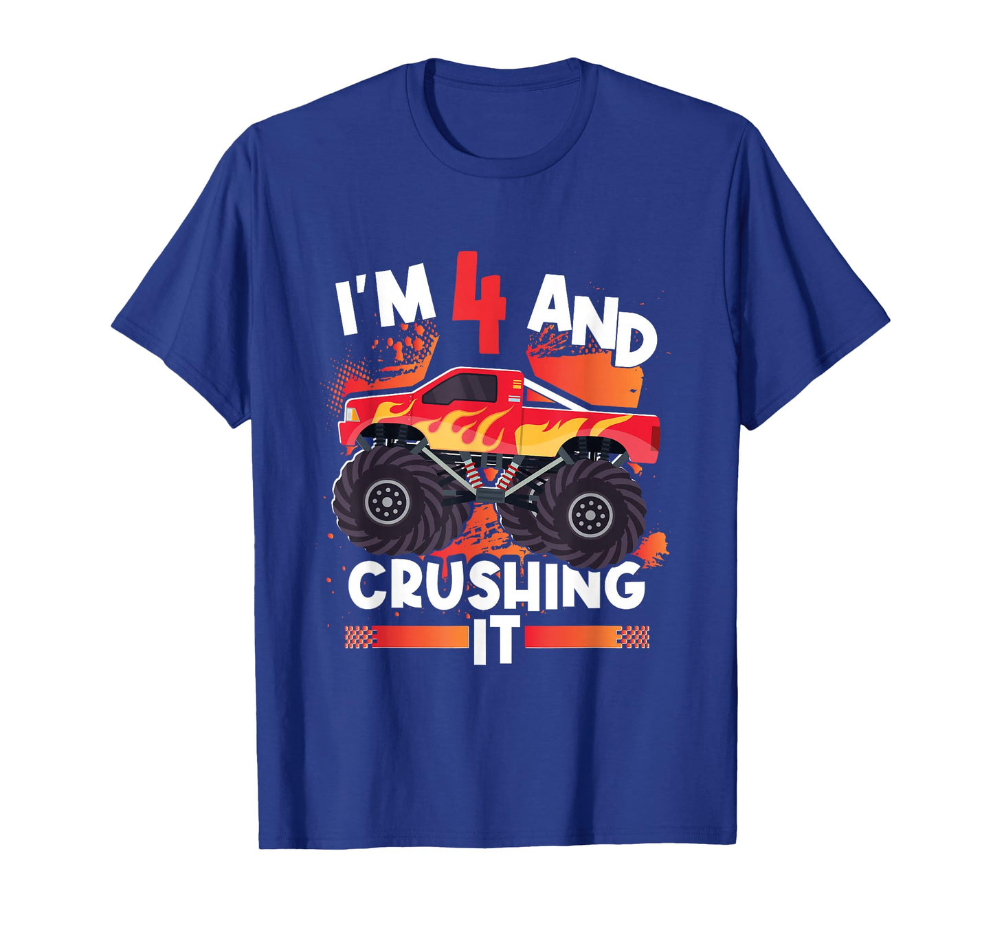 4 And Crushing It Monster Truck 4th Birthday Kids Girl Boy T-Shirt