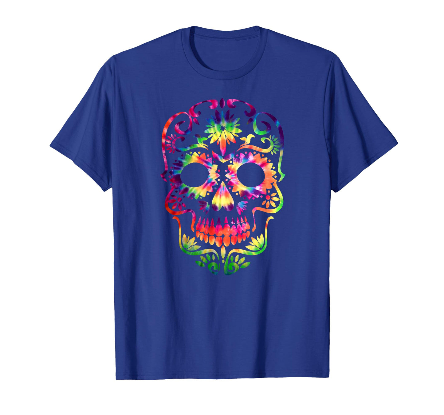 Tye Dye Day of the Dead Shirt Art 70's Style Sugar Skull T-Shirt