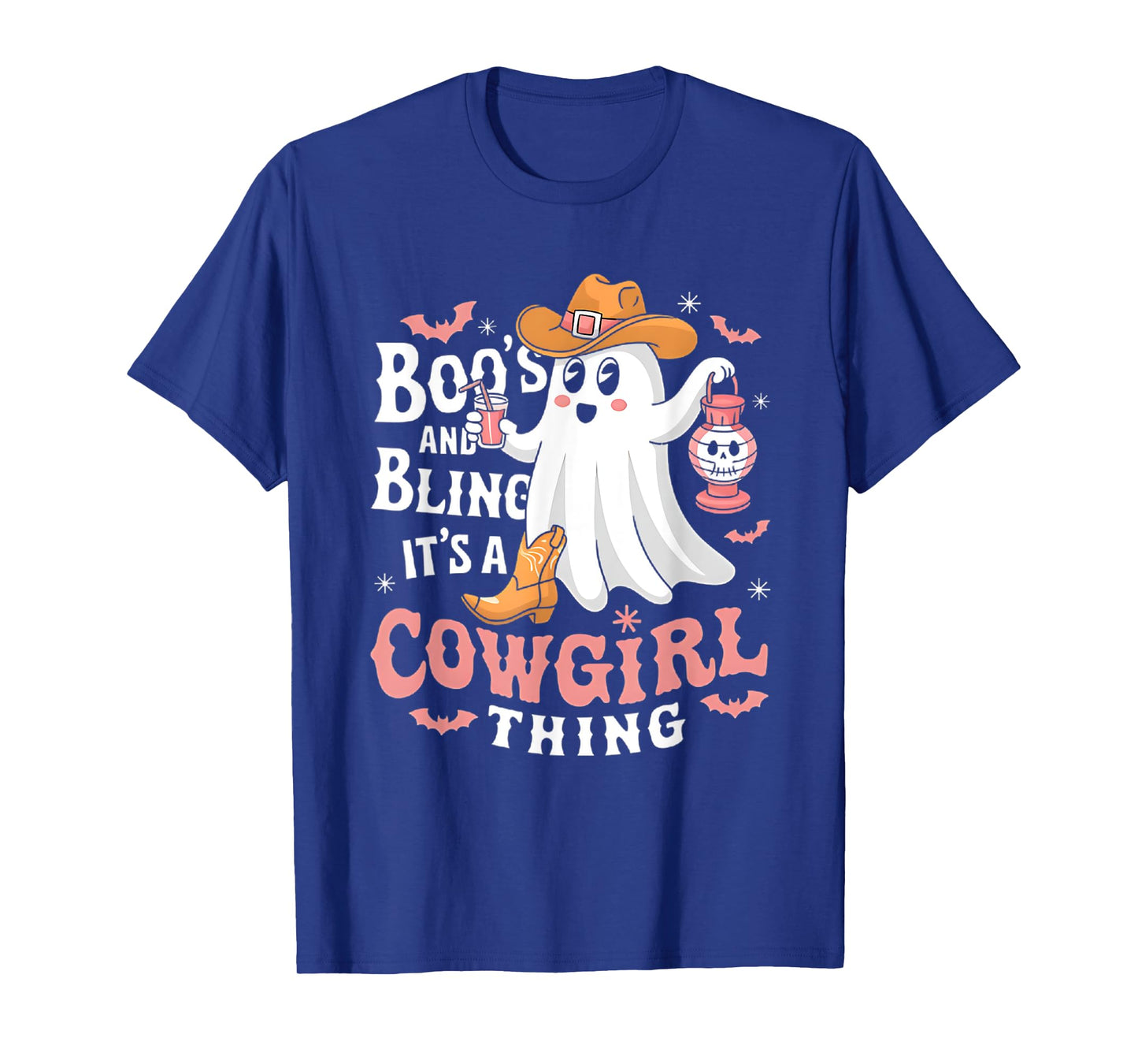 Boos and bling its a cowgirl thing halloween rodeo ghost T-Shirt