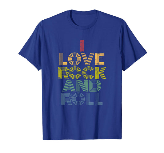 I Love Rock And Roll T-Shirt distressed rainbow 70s tee T-Shirt