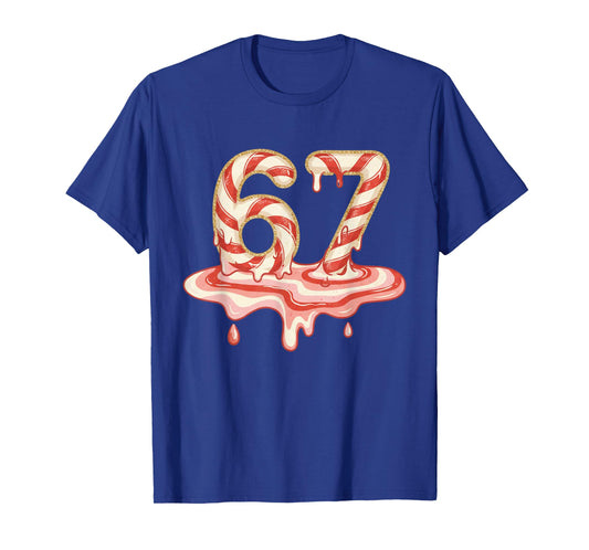 67 Christmas Melting Candy Cane six Seven for Girls T-Shirt