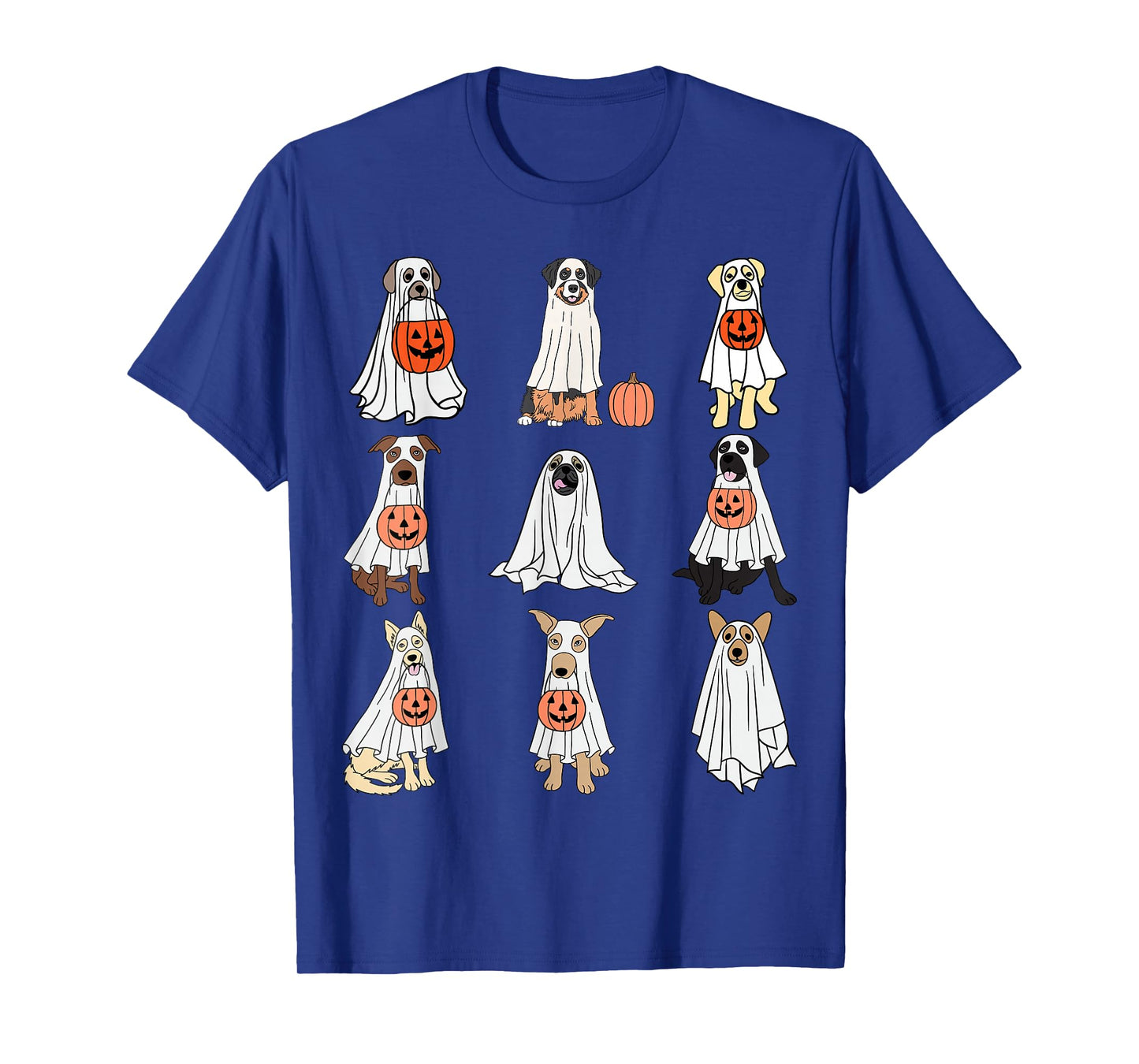 Dogs Ghost Cute Dogs Dressed As Ghost Funny Halloween Dog T-Shirt