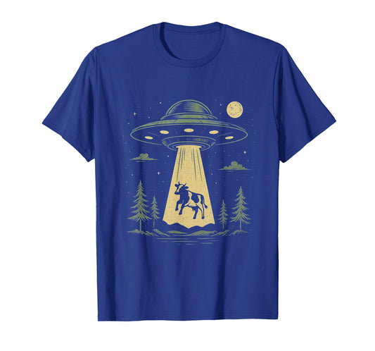 UFO Cow Abduction Design | Funny Alien Spaceship T-Shirt