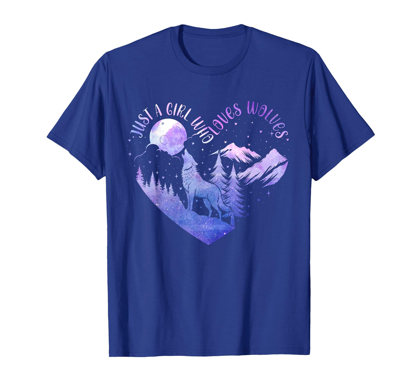 Cute Just a Girl Who Loves Wolves Wolf Lover Women And Girls T-Shirt