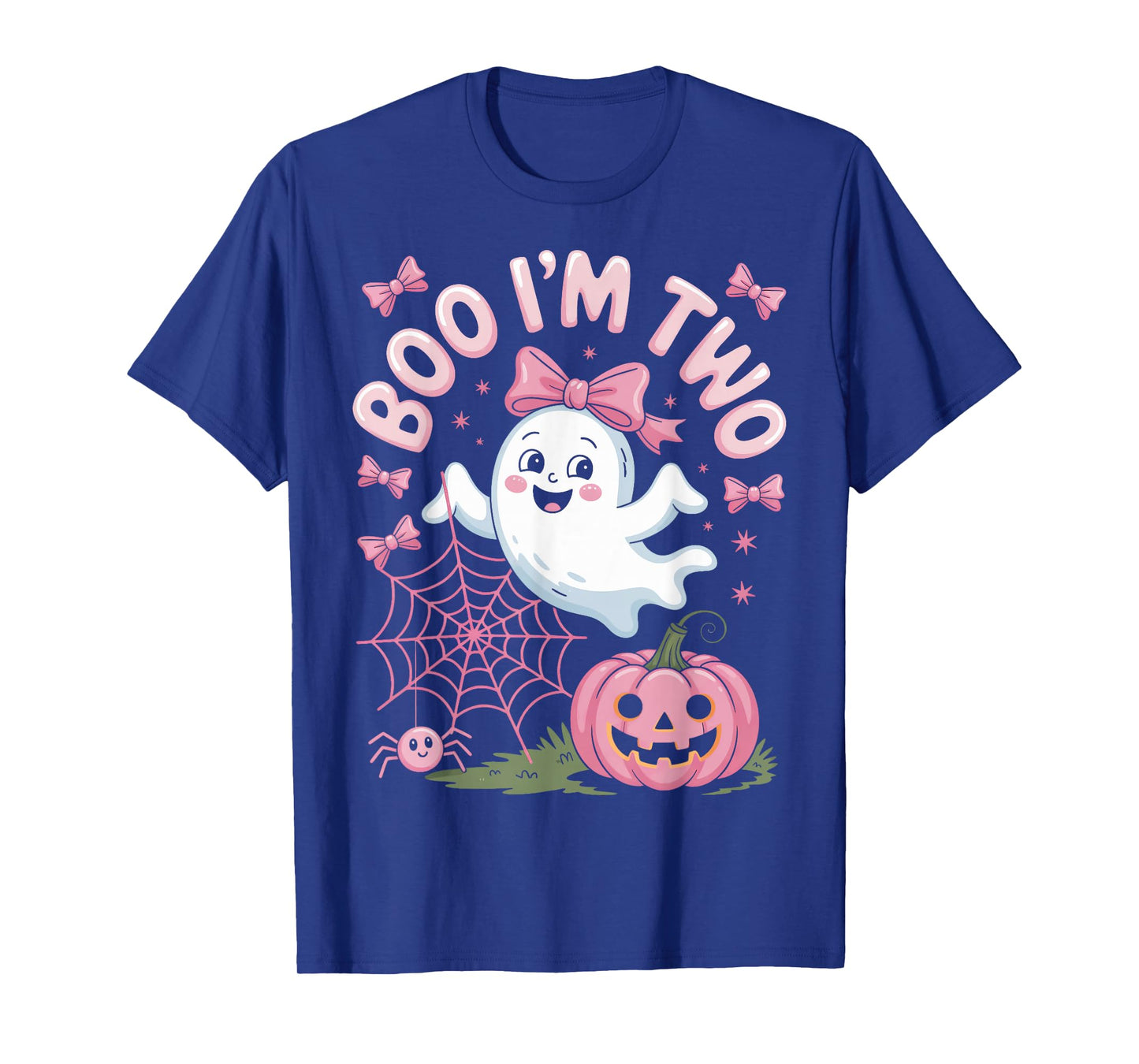 Boo I'm Two Second Birthday Halloween Ghost Pumpkin Kids T-Shirt