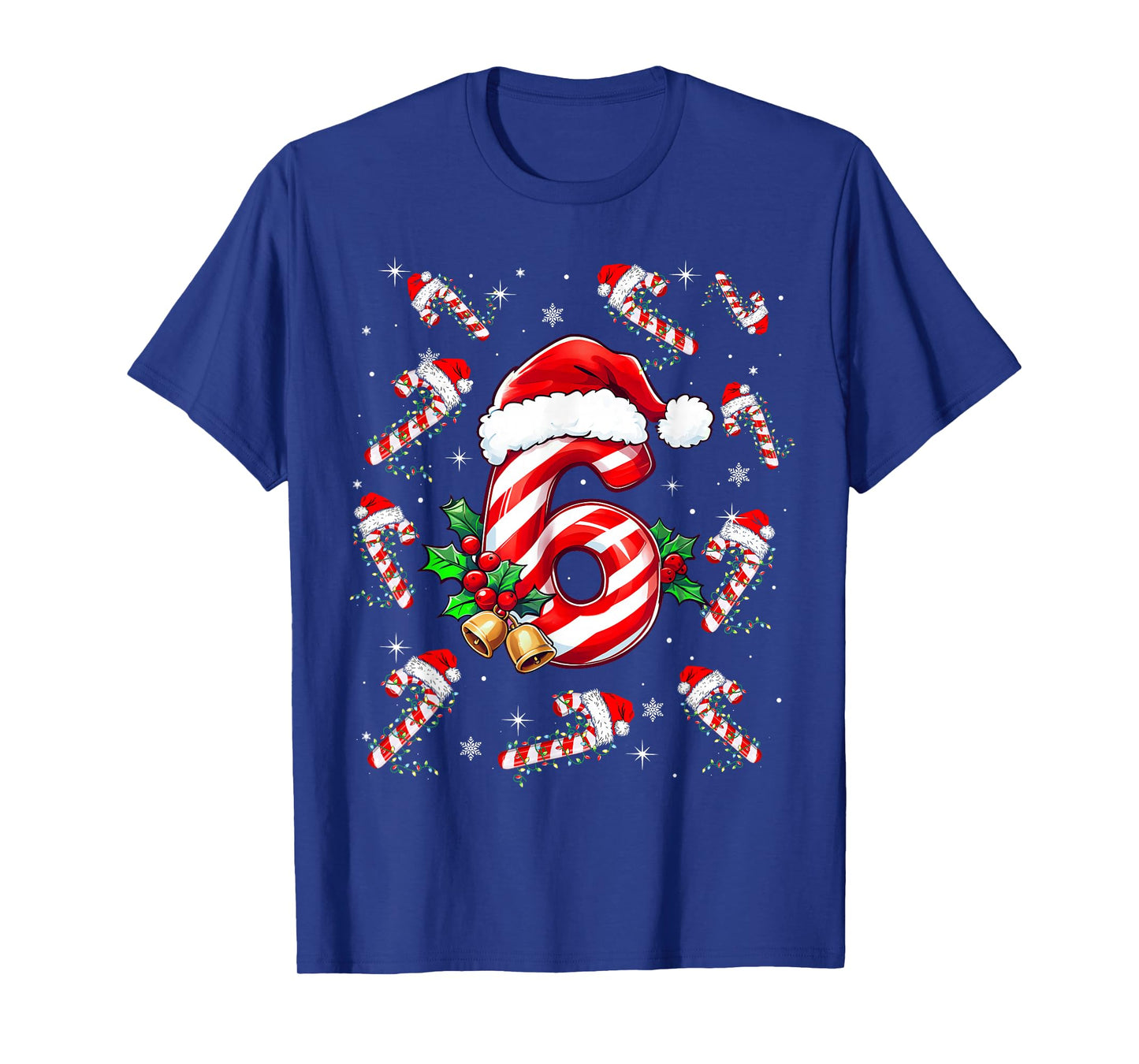 Christmas Fun Six Seven 6 7 Meme Slang Couples Candy Cane T-Shirt