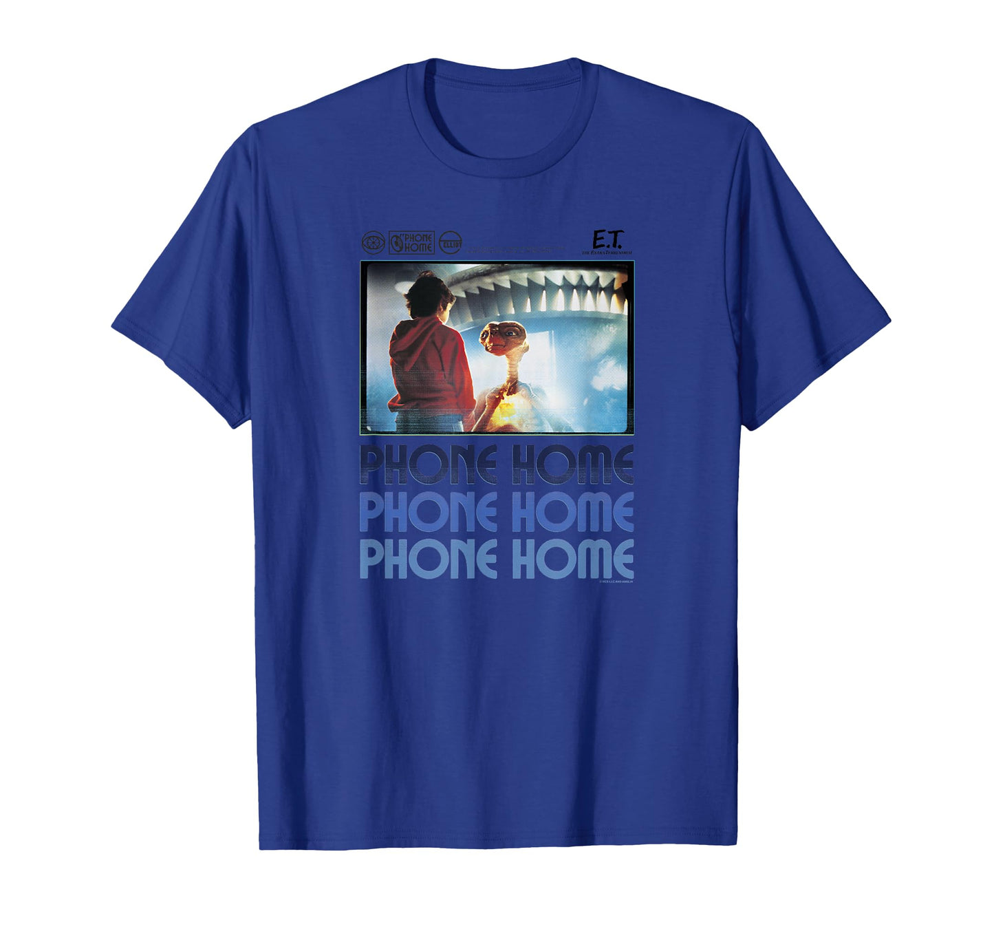E.T. And Elliott Phone Home Spaceship Poster T-Shirt
