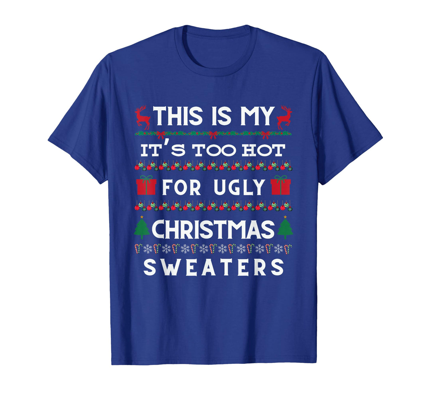 Retro Ugly Christmas Sweater Candy Cane Tree Vibes T-Shirt