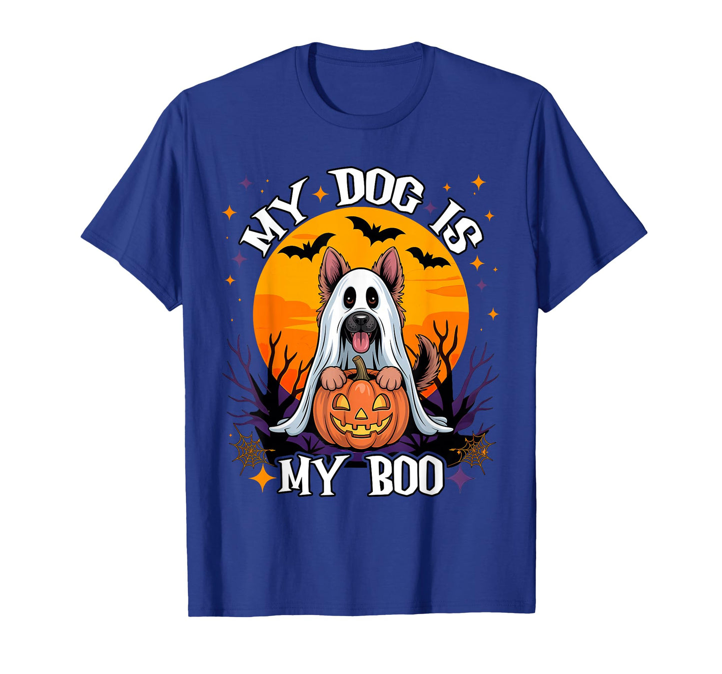 Dog Halloween Ghost Pumpkin German Shepherd My Dog is My Boo T-Shirt
