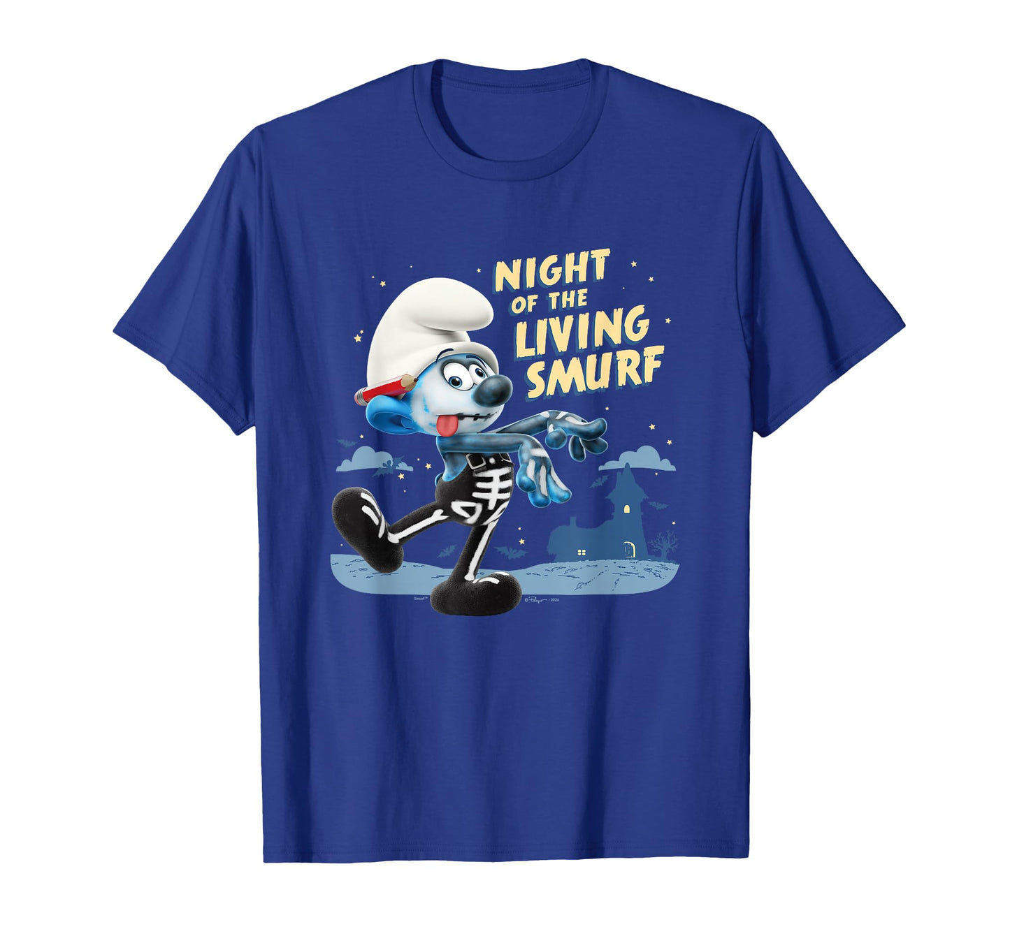 The Smurfs Halloween Night Of The Living Smurf Zombie Logo T-Shirt