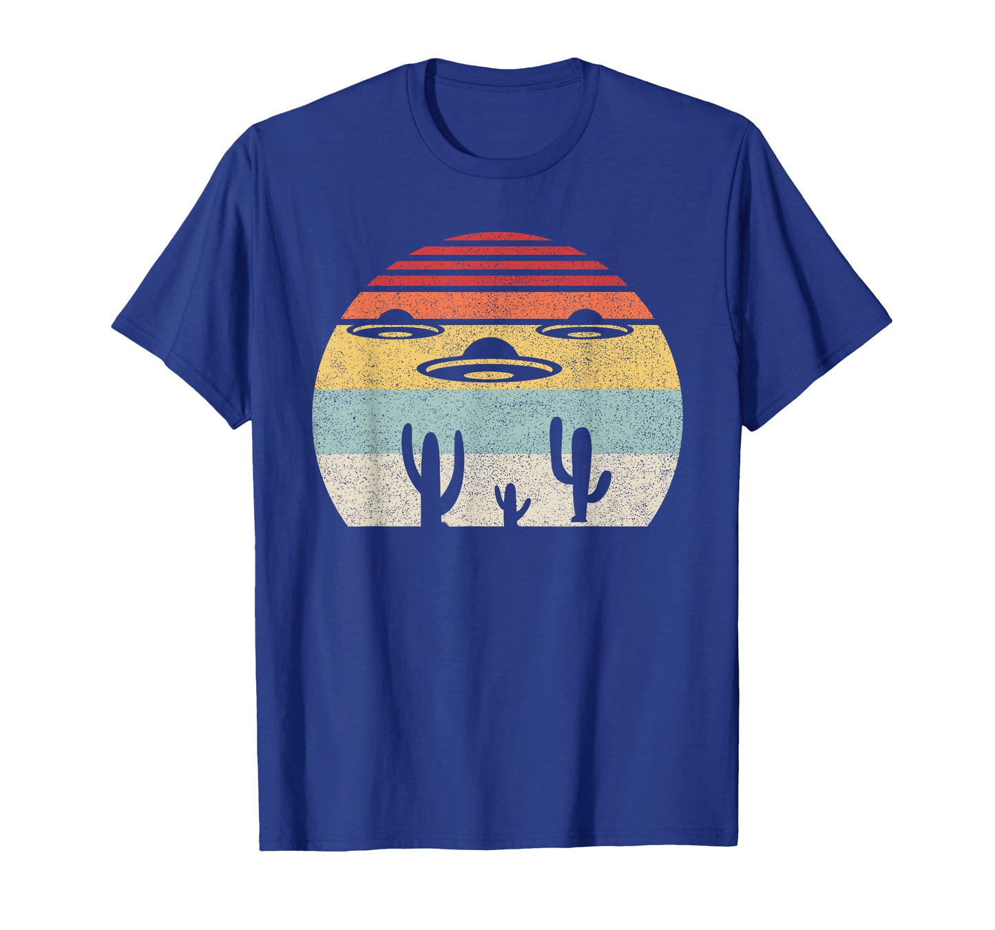 Catch Some Rays Vintage Retro UFO Alien Desert T-Shirt - Unisex Adults - Black - Small - Crew Neck - Short Sleeve