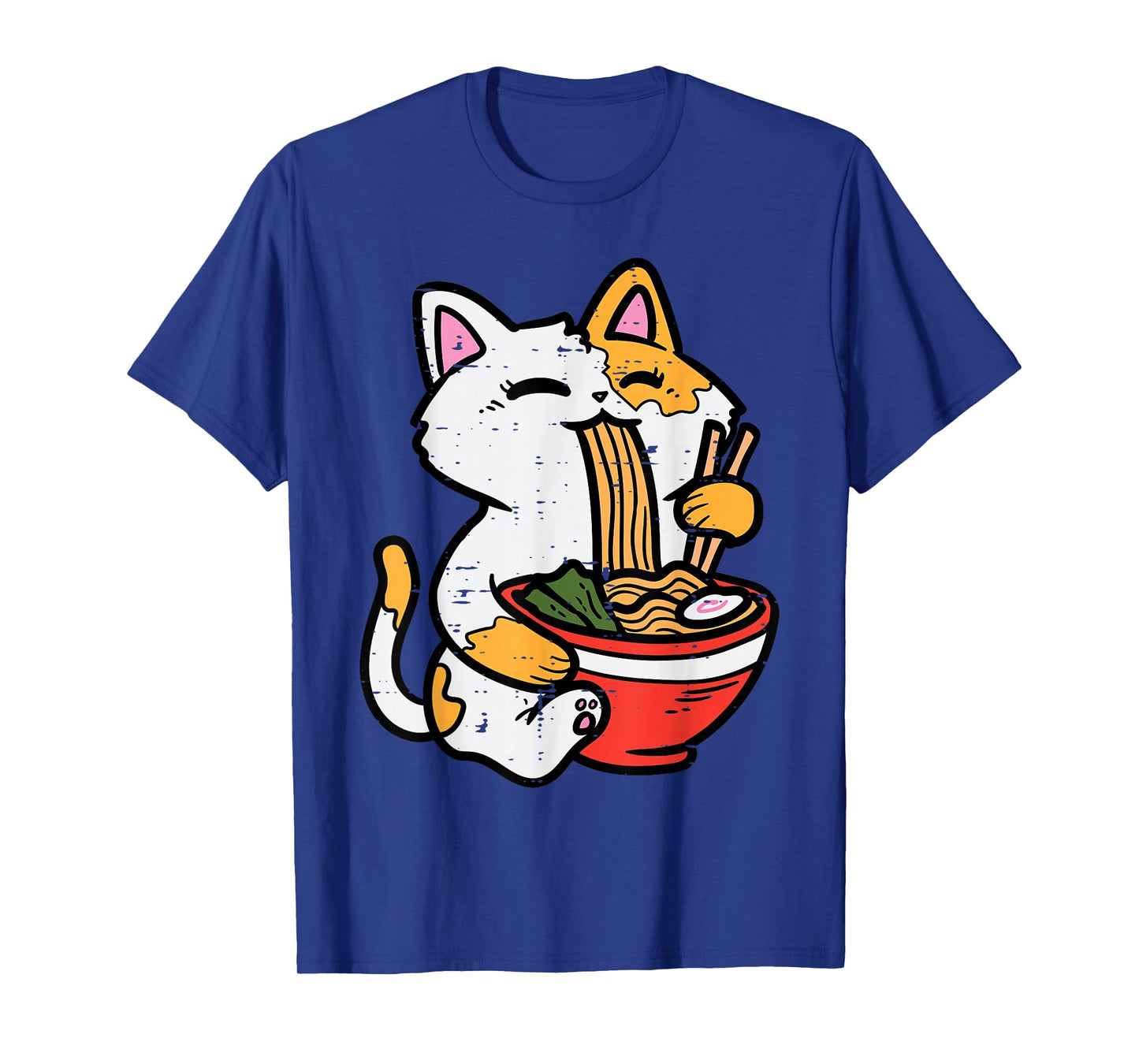 Cat Eating Ramen Cute Japanese Food Women Girls Kids T-Shirt