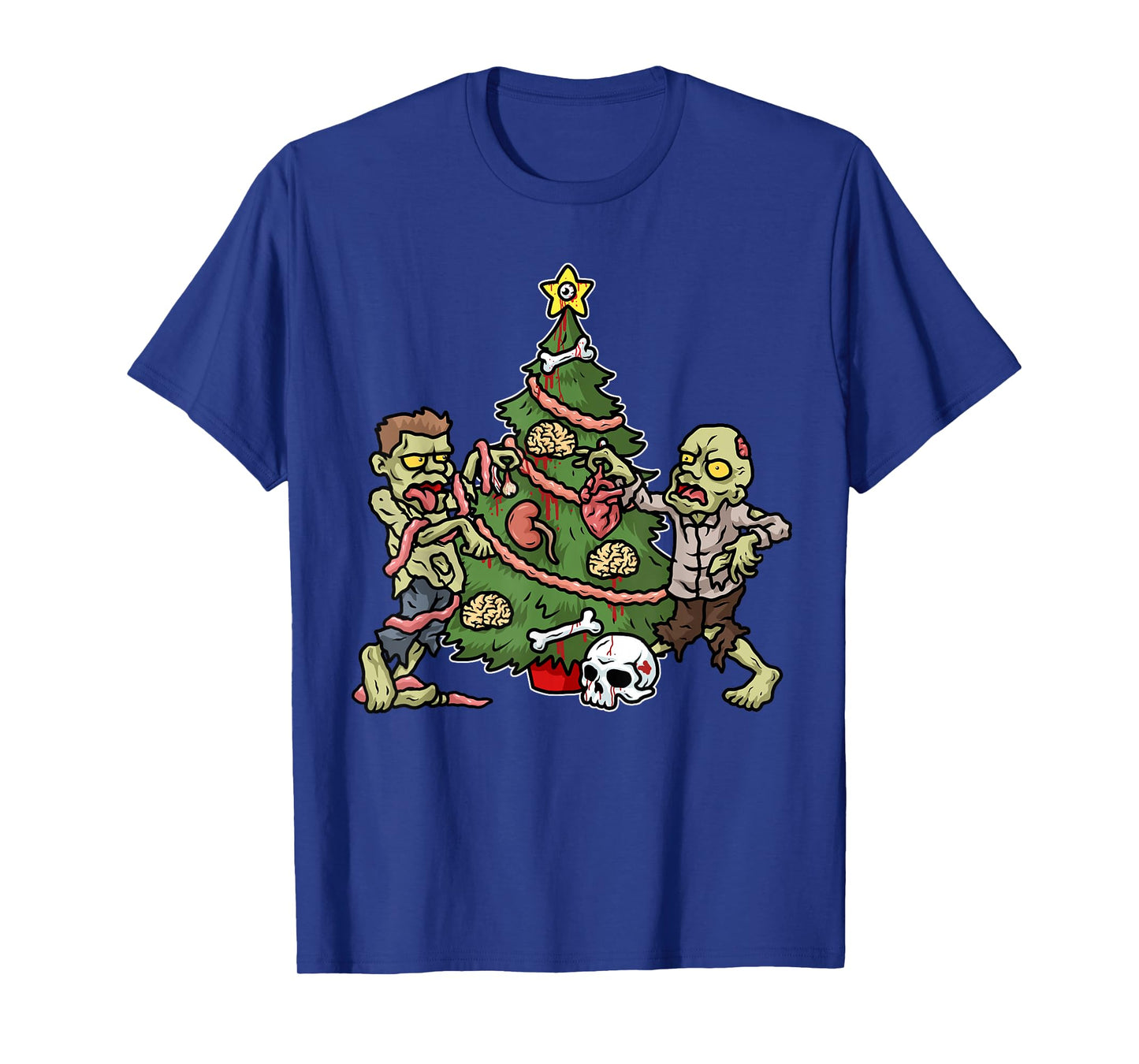 Christmas Zombie Shirt Kids Christmas Tree Gift Men Zombies T-Shirt