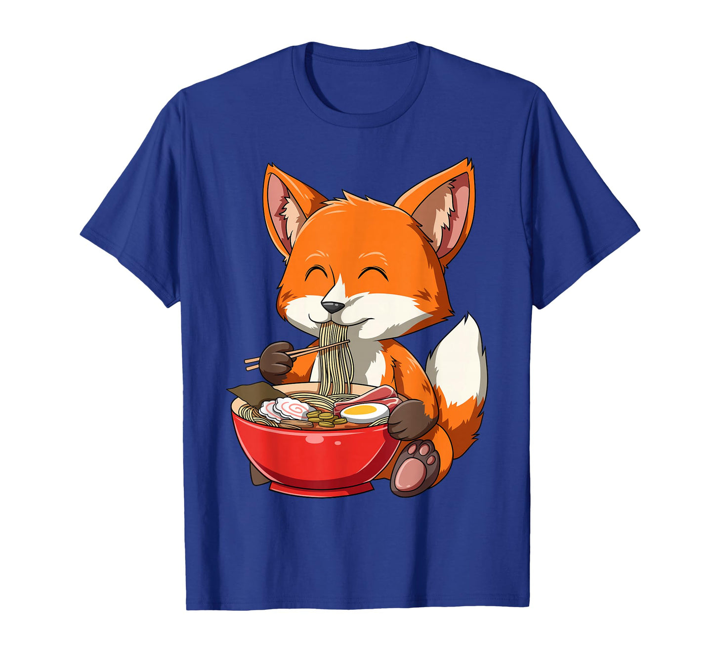 Fox Eating Ramen Ramen Noodle Lovers Fox Themed Gift T-Shirt