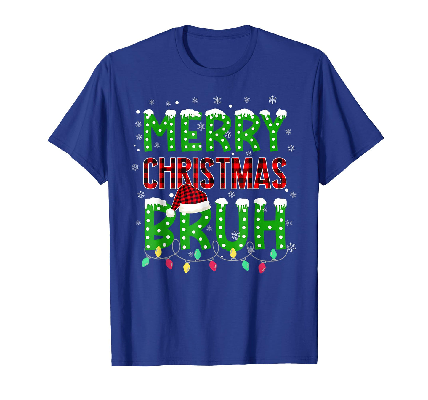 Bruh Christmas Red Plaid Teens Boys Kids Xmas Pajama T-Shirt