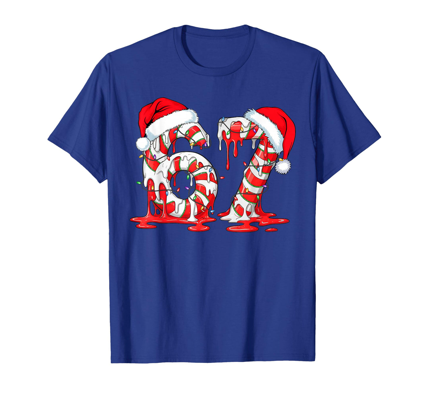 67 Meme Six Seven Candy Canes Drip Christmas Pajamas Holiday T-Shirt