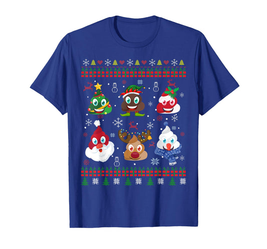 Christmas Poop Santa Elf Reindeer Ugly Christmas T-Shirt