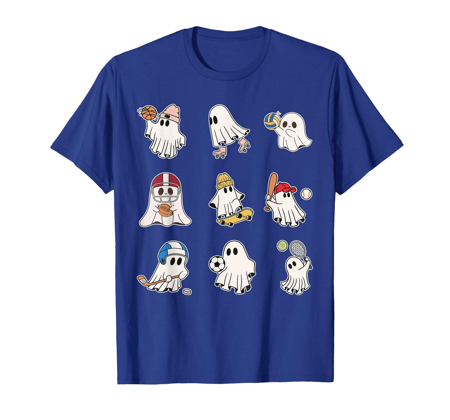 Sports Ghost Halloween Ghost Basketball Baseball Volleyball T-Shirt