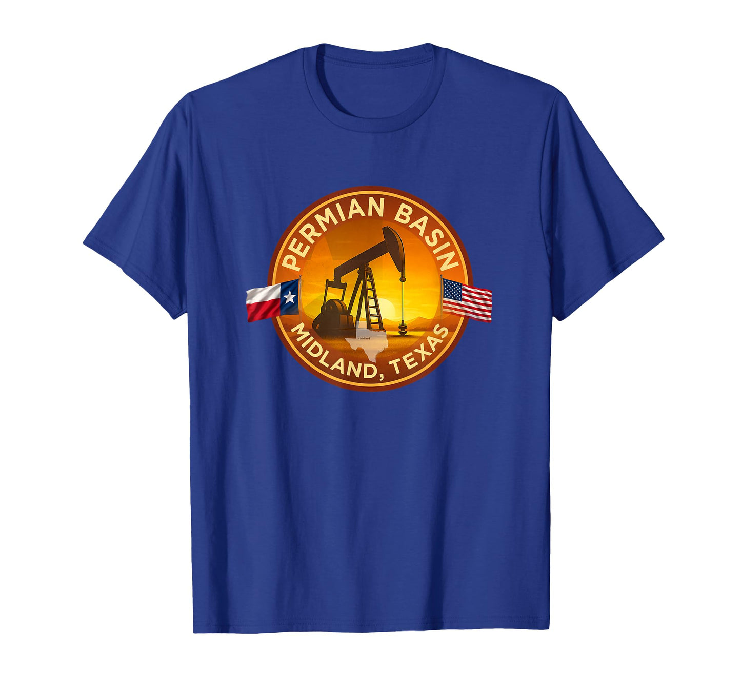 Permian Basin Midland Texas Oilfield Design T-Shirt