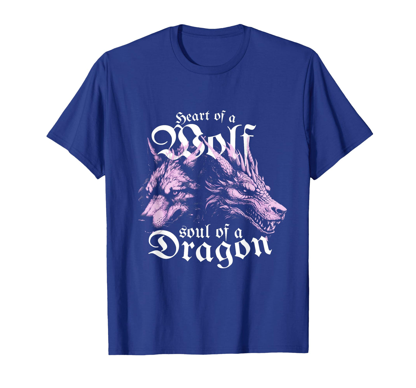 Heart of a Wolf Soul of a Dragon, Fantasy Wolf Dragon T-Shirt