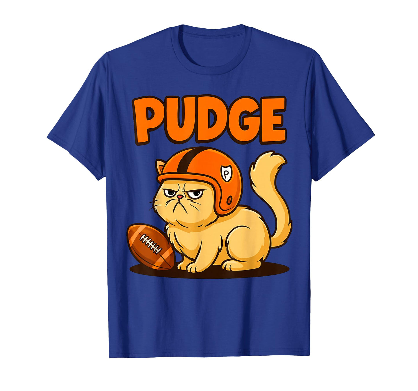 Pudge Grumpy Football Cat T-Shirt