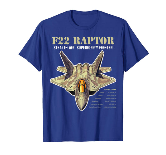 F-22 Raptor Fighter Jet Military Aircraft Men Dad T-Shirt