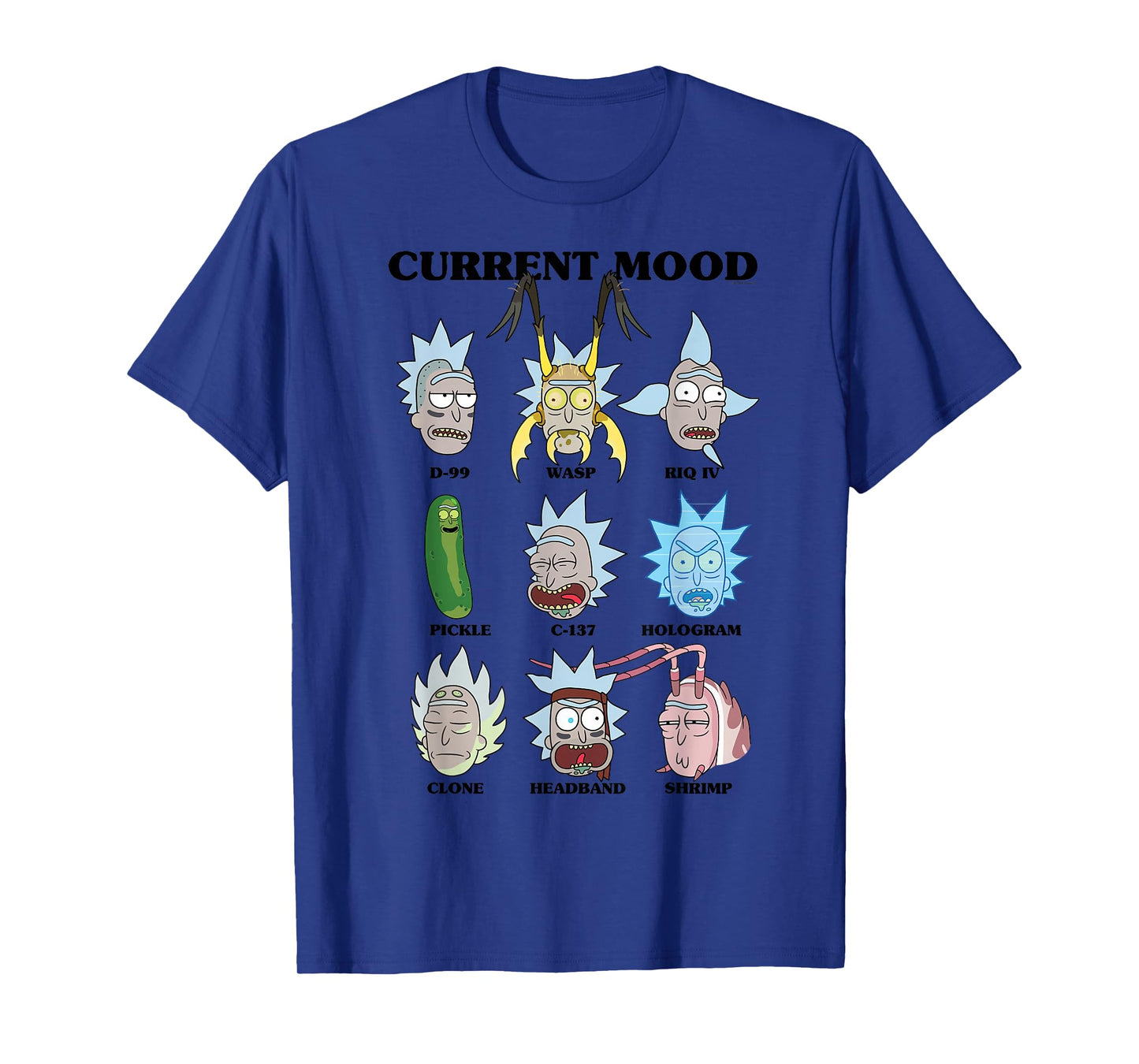 Rick and Morty Alternate Moods Adult Cartoon Fashion T-Shirt
