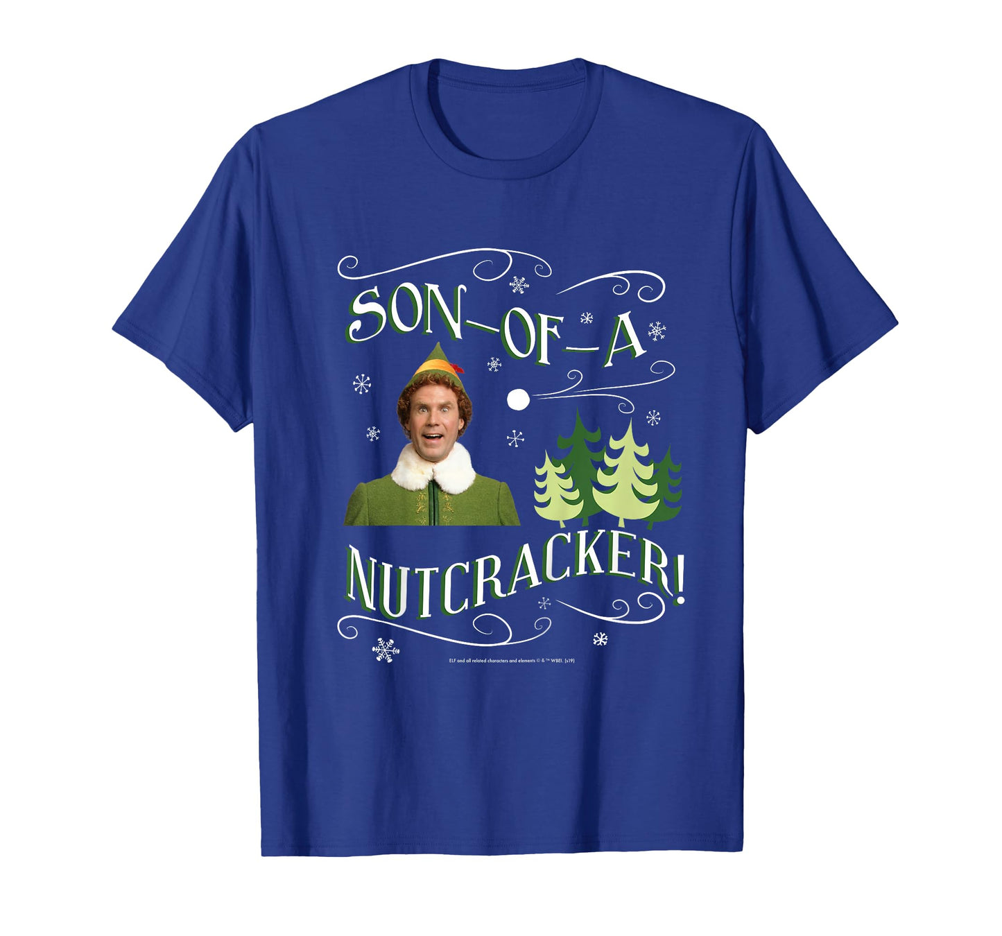 Kids Elf Buddy Son-of-A-Nutcracker Tree Text Poster T-Shirt