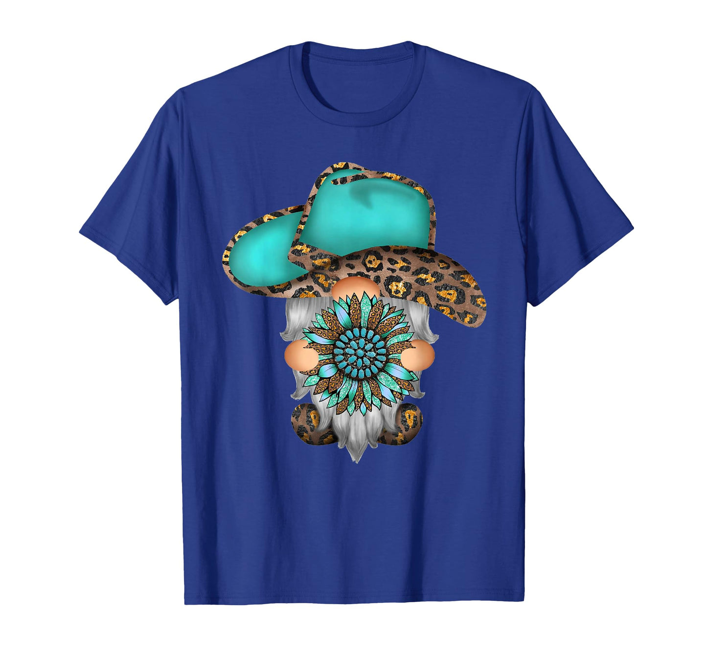 Western Texas Gnome Cowboy Hat Turquoise Cowgirl Women Girl T-Shirt
