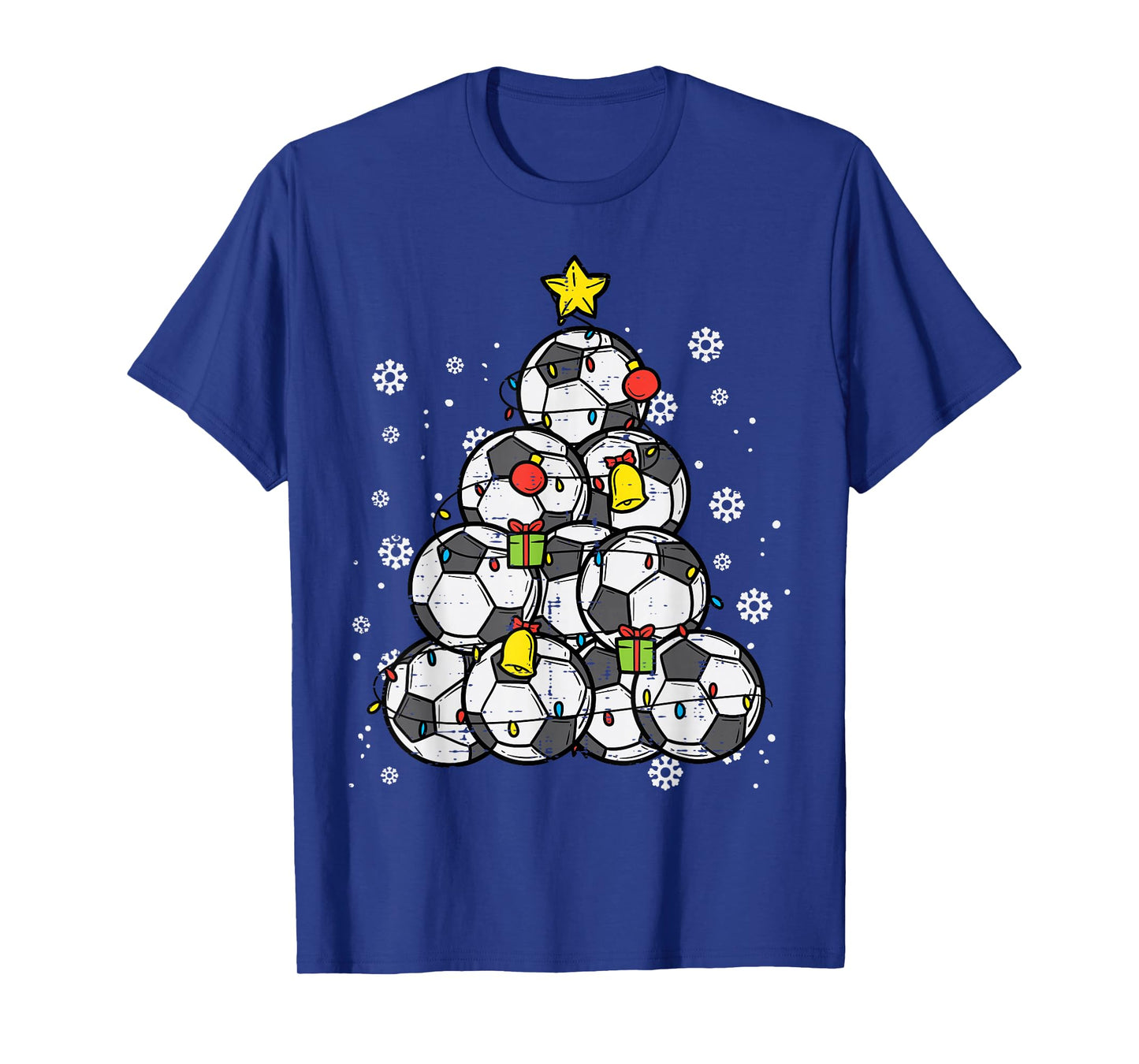 Soccer Christmas Tree Xmas Player Boys Girls Men Women Kids T-Shirt