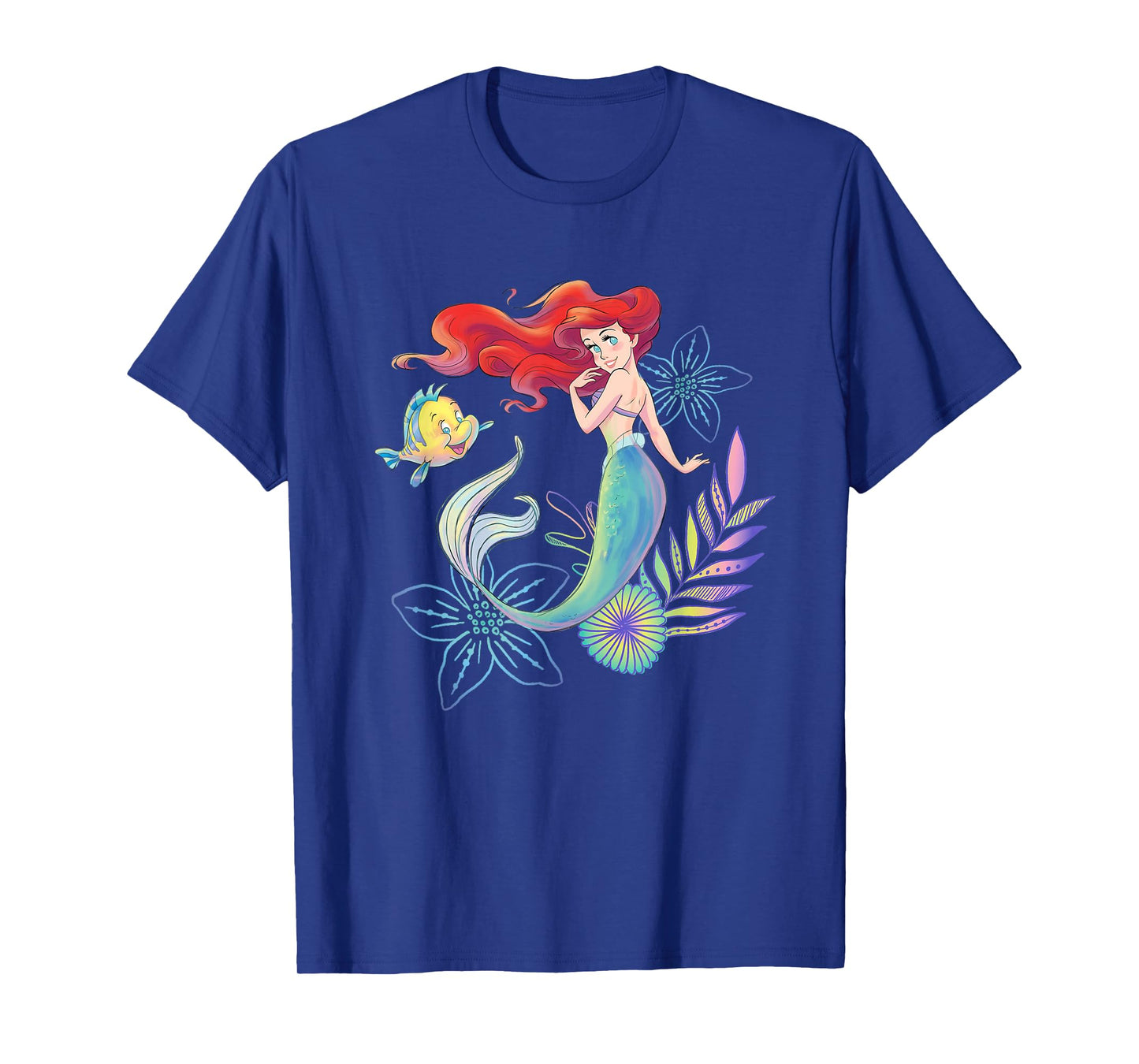Disney The Little Mermaid Ariel and Flounder Sea T-Shirt