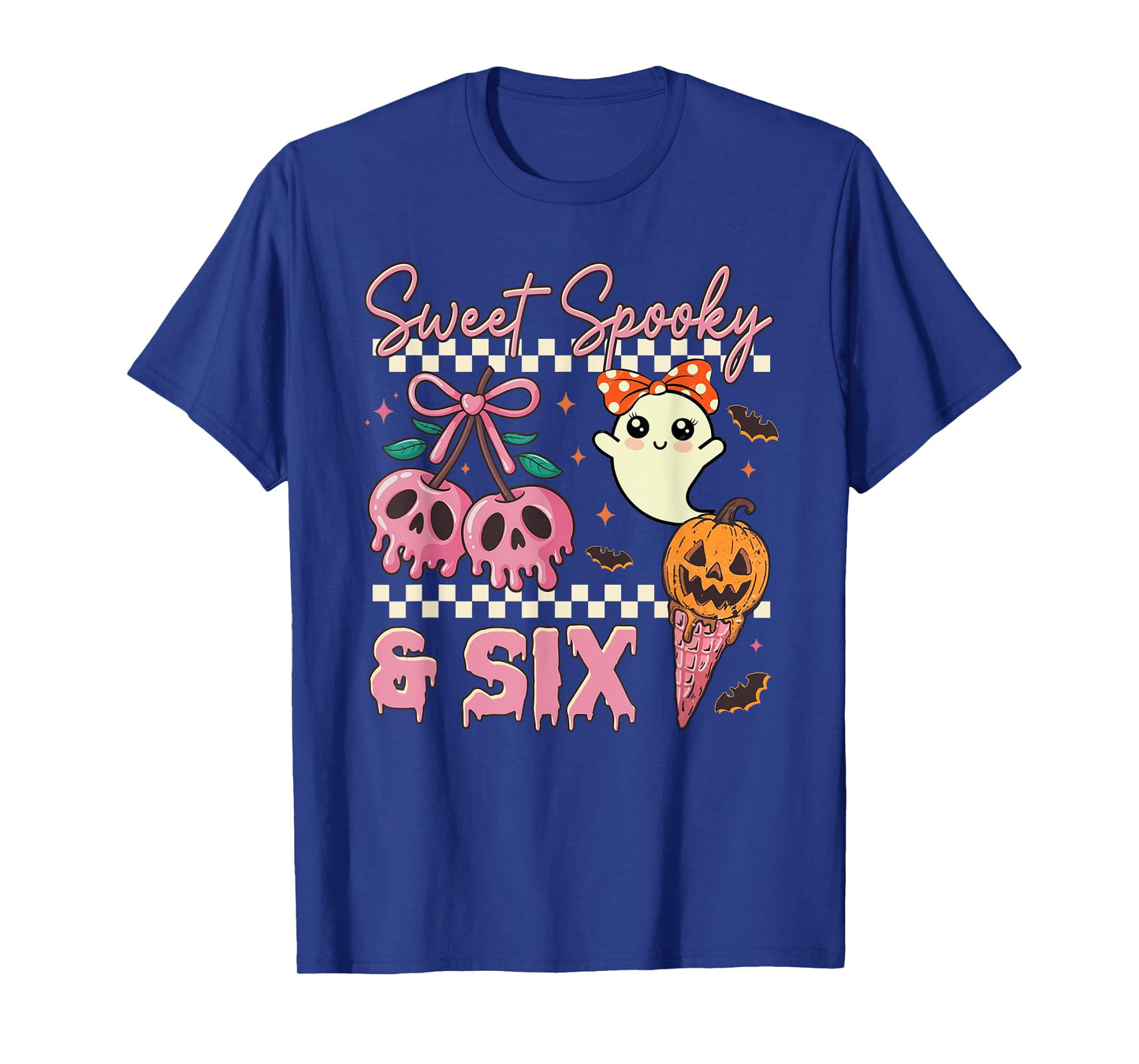 Sweet Spooky and Six Cute Ghost 6th Birthday Halloween T-Shirt