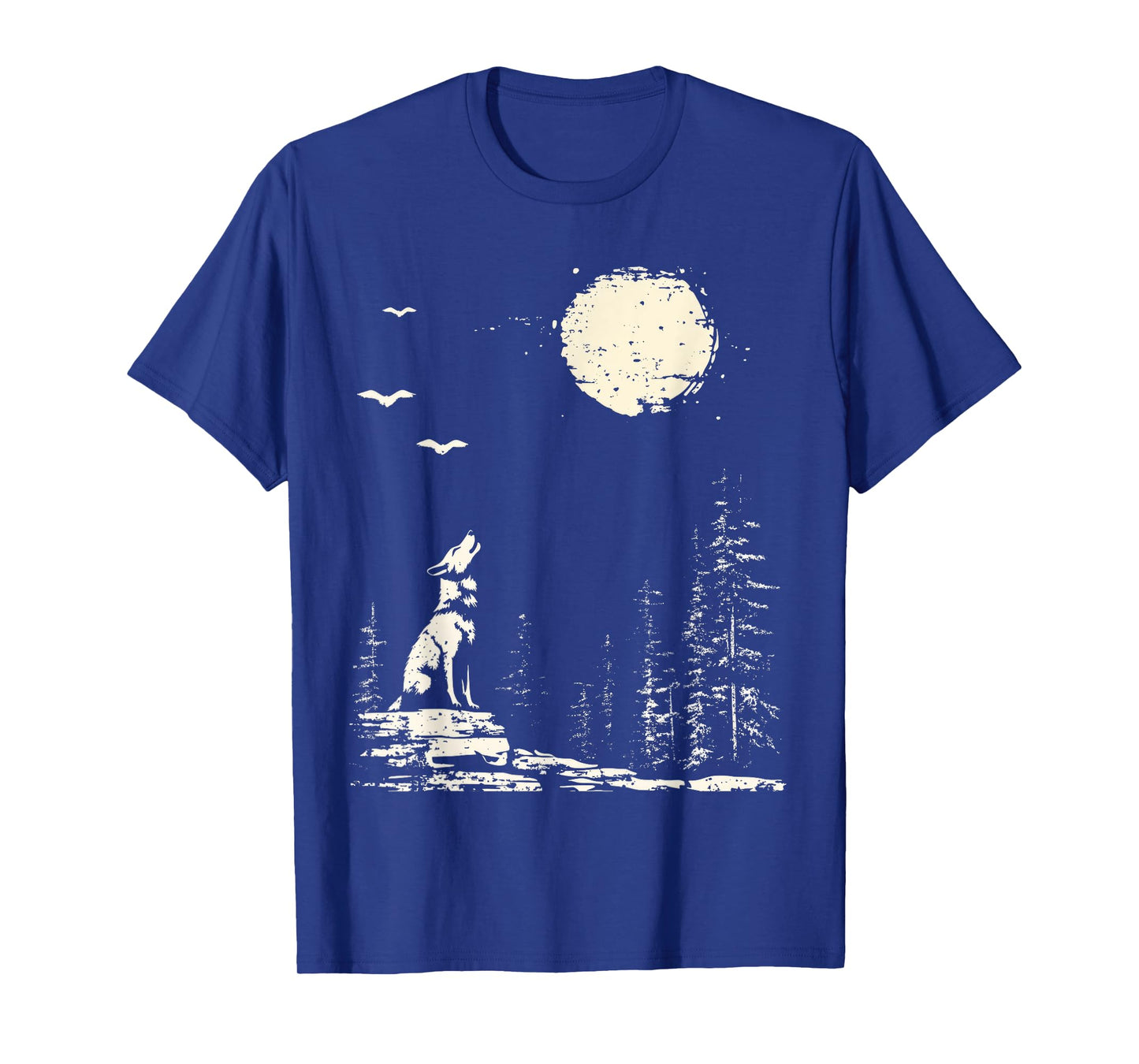 Wolf Graphic Tee Forest Nature Wolf And Moon Wildlife T-Shirt