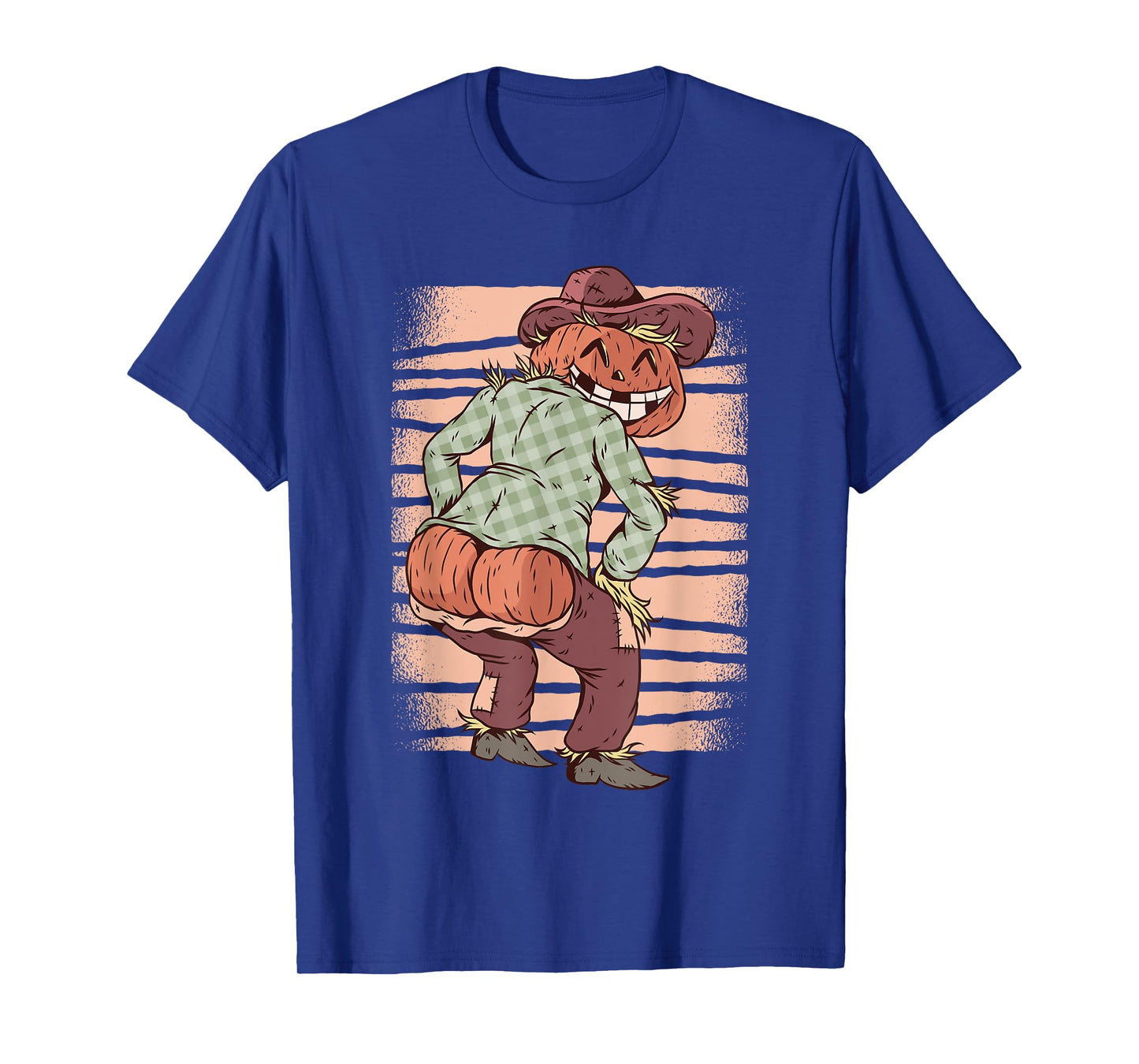 Pumpkin Scarecrow Mooning - Funny Halloween Party Costume T-Shirt