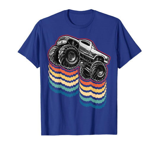 Retro Vintage Monster Truck Retro Silhouette Gift for Boys T-Shirt