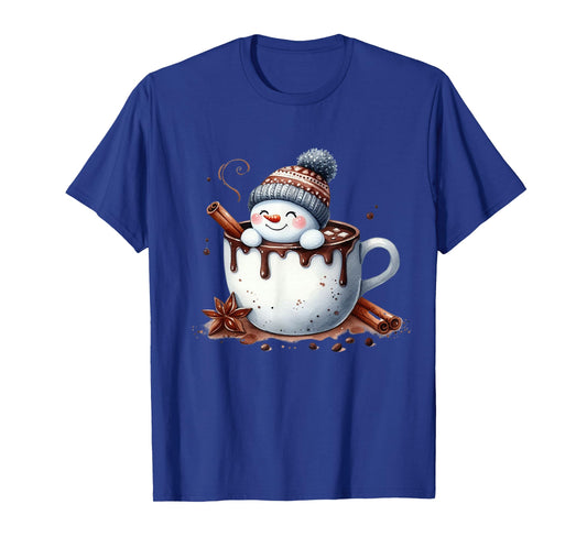 Cute Christmas Hot Chocolate Snowman T-Shirt
