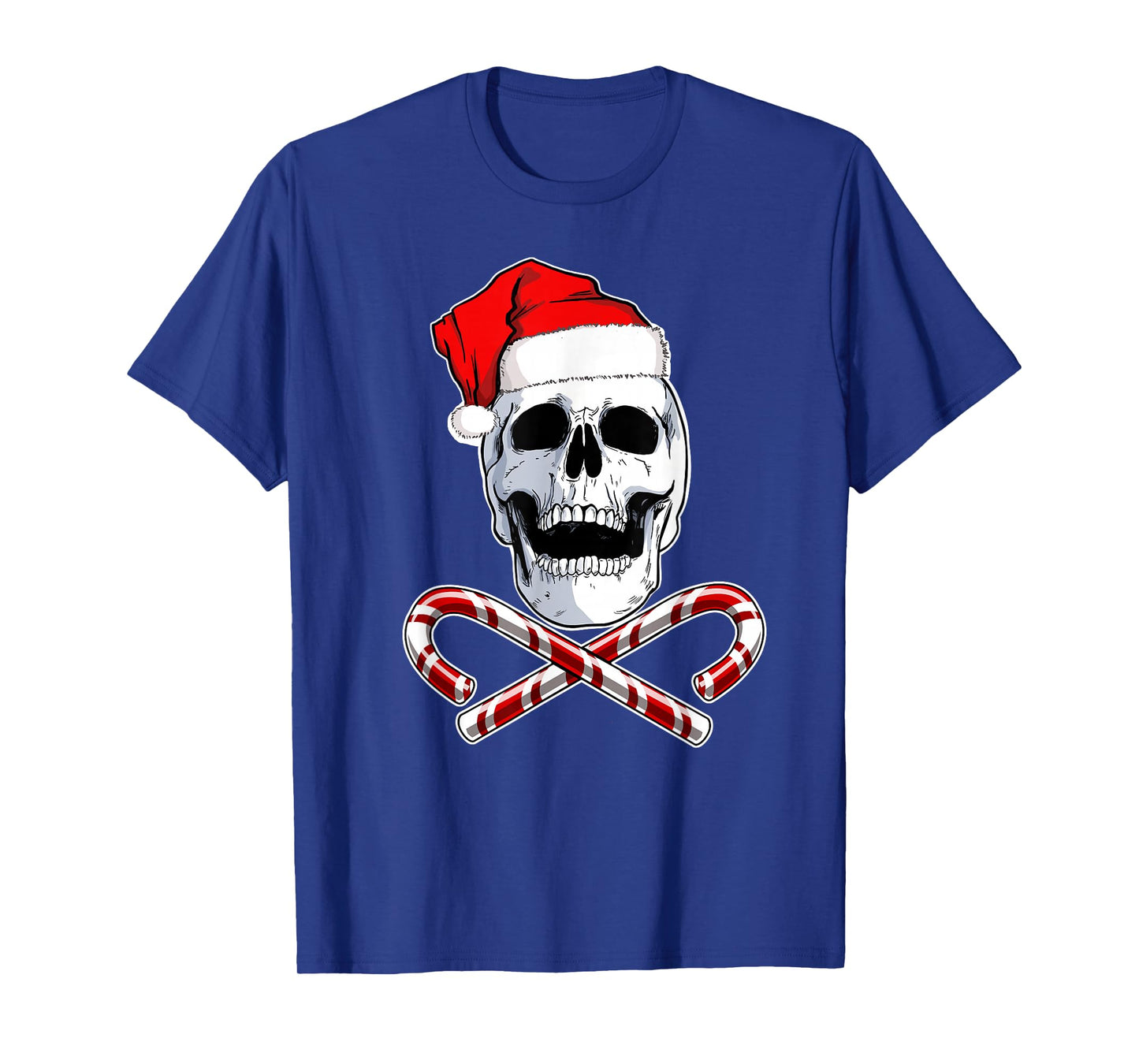Santa Skull and Crossbones Metal Christmas T-Shirt