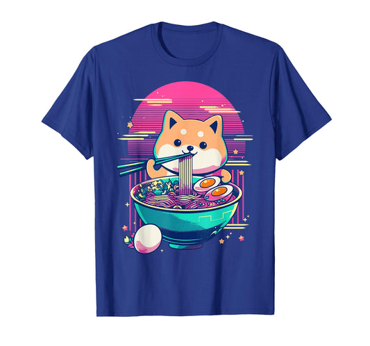 Anime Shiba Inu Eating Ramen Japanese Ramen Japan T-Shirt